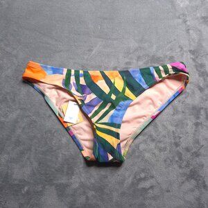 Kona Sol Womens Hipster Bikini Bottom M Tropical Leaf Print Multicolor Medium Co